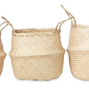 Set Of 3 Foldable Storage Baskets in Natural