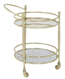 Gold and Glass Drinks Trolley